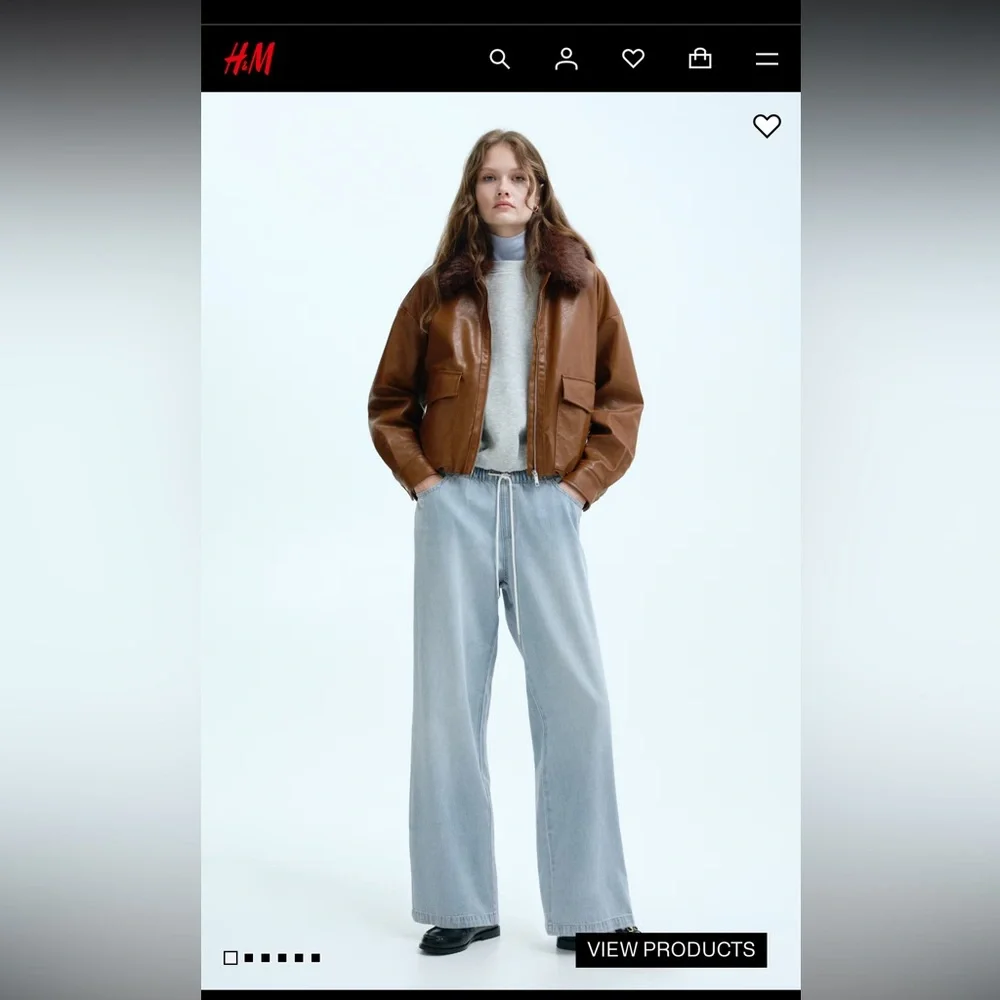 Loose fit- Denim drawstring pants